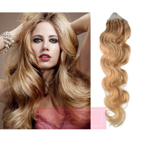 Vlnité vlasy Micro Ring / Easy Loop / Easy Ring / Micro Loop 50cm – přírodní blond