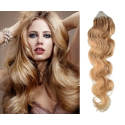 Vlnité vlasy Micro Ring / Easy Loop / Easy Ring / Micro Loop 60cm – přírodní blond