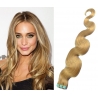 Vlnité vlasy pro metodu Pu Extension / Tape Hair / Tape IN 60cm - přírodní blond