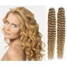 Kudrnaté vlasy pro metodu Pu Extension / Tape Hair / Tape IN 60cm - přírodní blond